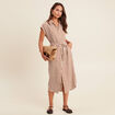 Robe droite fluide col chemise blanc femme
