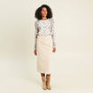 Pull col rond marron femme
