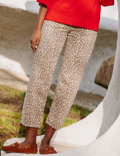 Pantalon magique Le L&eacute;ger coupe barrel beige femme