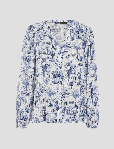 Chemise manches longues blanc femme