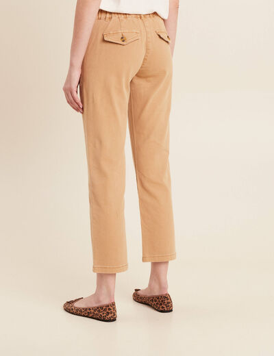 Jean ajusté 7/8ème marron clair femme