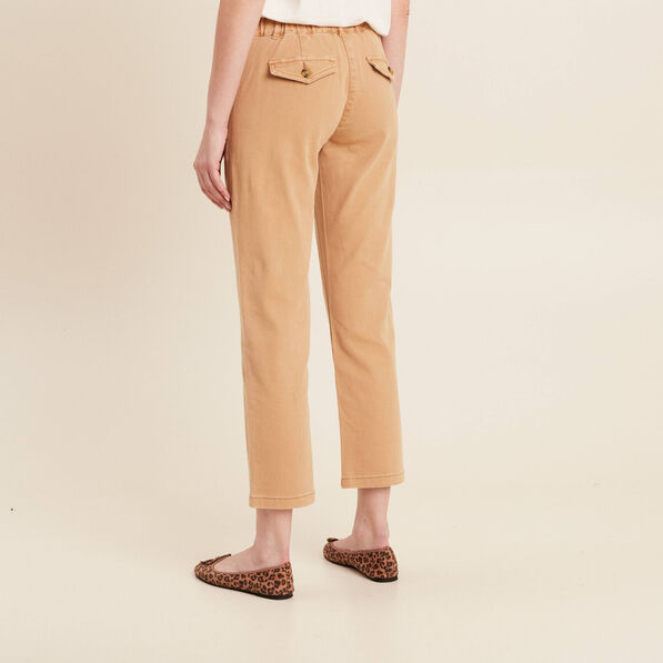 Jean ajusté 7/8ème marron clair femme