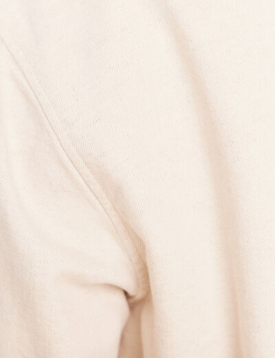 Veste droite courte manches longues beige femme