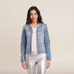 Veste boutonnée denim double stone femme