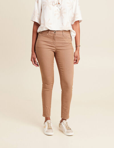 Pantalon léger taille standard 7/8ème marron femme