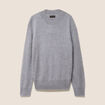 Pull cachemire col montant gris clair femme