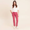 Jean coupe droite taille bascul&eacute;e rose fushia femme
