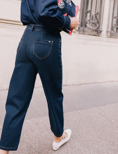 Pantalon magique coupe barrel l'Unique denim blue black femme