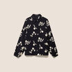 Chemise fluide brod&eacute;e manches longues noir femme