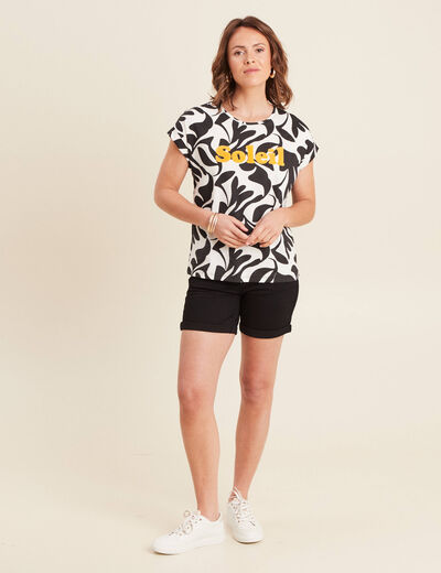 T-shirt manches courtes noir femme