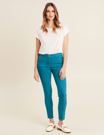 Pantalon léger taille standard 7/8ème vert femme