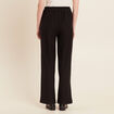 Pantalon tricot large noir femme