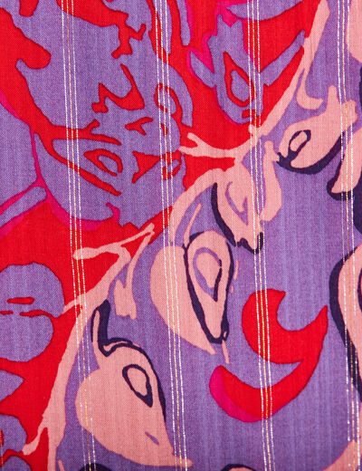 Robe évasée manches 3/4 rouge femme