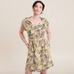 Robe droite ceintur&eacute;e vert femme