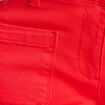 Pantalon droit 7/8&egrave;me taille standard rouge fluo femme