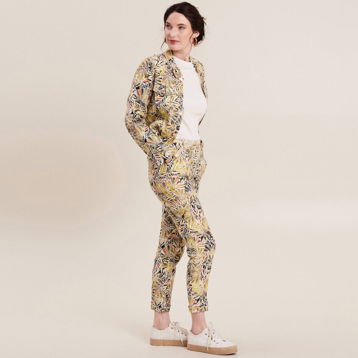Veste boutonn&eacute;e vert femme