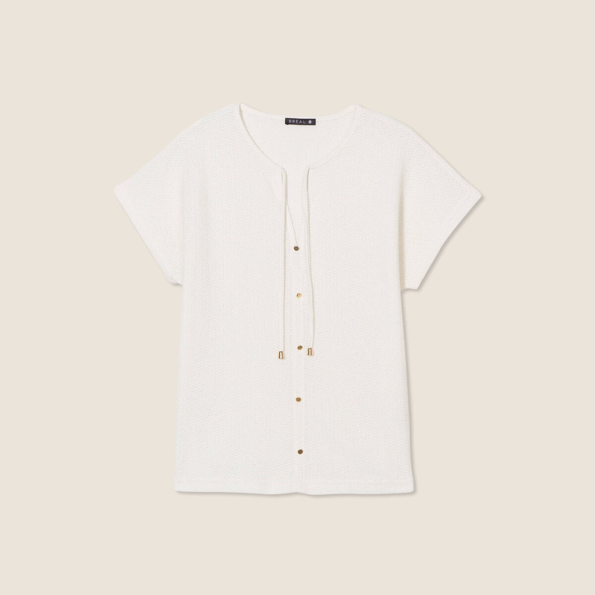 T-shirt manches courtes ecru femme