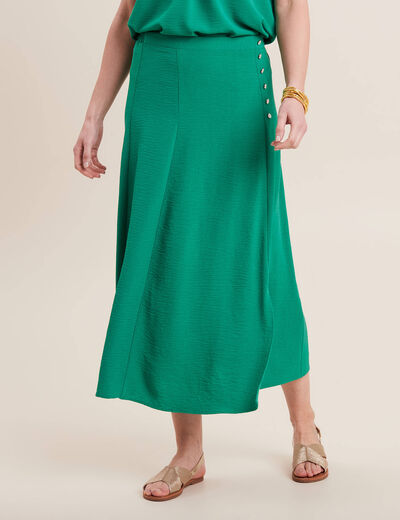 Jupe longue évasée vert émeraude femme