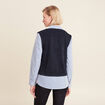 Pull effet 2-en-1 chemise bleu foncé femme