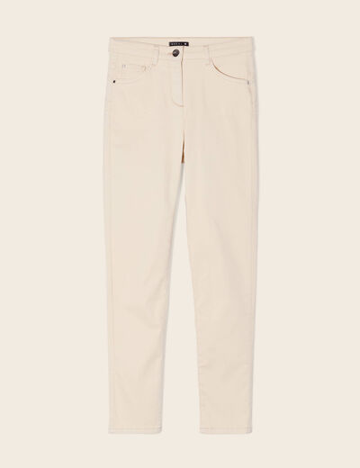 Pantalon léger taille standard 7/8ème ivoire femme