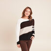 Pull col rond manches longues creme femme