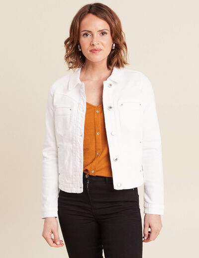 Blouson ajusté boutonné ecru femme