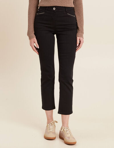 Pantalon droit 5 poches noir femme