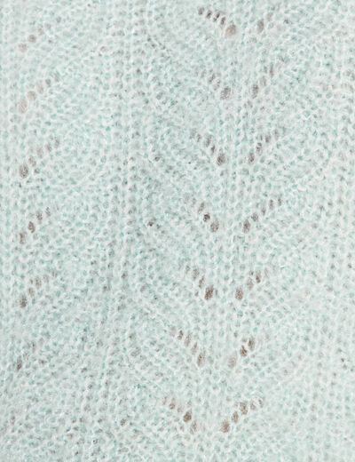 Pull droit manches longues vert pastel femme