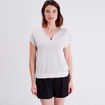 Pull &agrave; manches courtes ecru femme