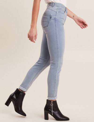 Jeans ajusté taille standard 7/8ème denim baby bleu femme