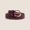 Ceinture tress&eacute;e iris&eacute;e prune femme