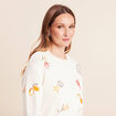 Pull col rond manches longues rouge femme