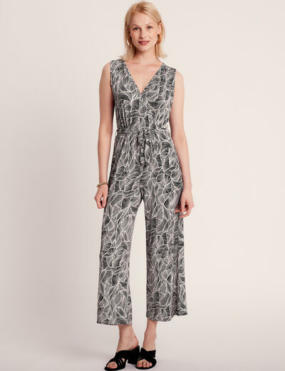 Combinaison pantalon ample noir femme