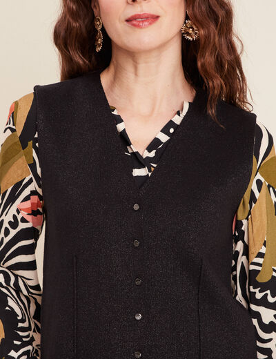 Gilet sans manches noir femme