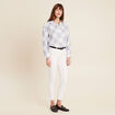 Pantalon léger taille standard 7/8ème blanc femme