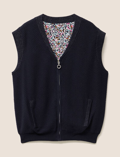 gilet réversible sans manches en coton multicolore femme