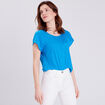 T-shirt manches courtes bleu femme