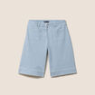 Bermuda casual taille haute bleu femme