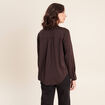 Chemise manches longues marron femme