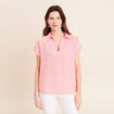 Blouse manches courtes fluide rose corail femme