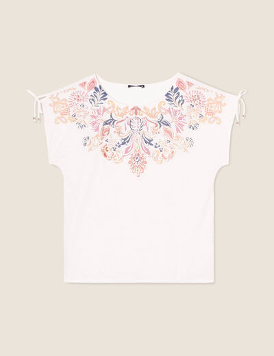 T-shirt manches courtes ecru femme
