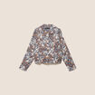 Veste courte droite manches longues marron femme