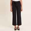 Pantalon flou droit 7/8ème noir femme
