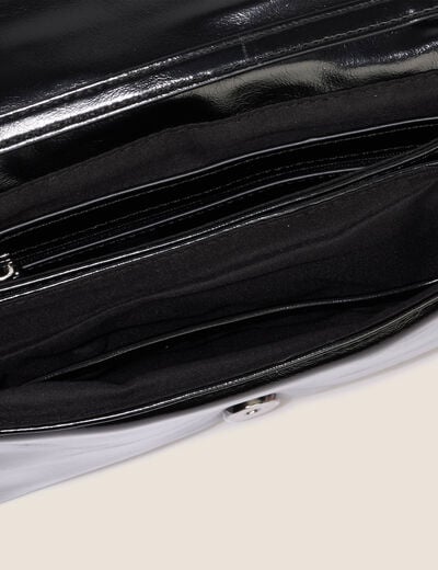 Sac bandouli&egrave;re &agrave; sequins doubl&eacute; noir femme