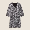 Robe &eacute;vas&eacute;e manches 3/4 noir femme