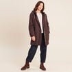 Parka &agrave; capuche taille ajustable marron fonc&eacute; femme