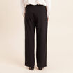 Pantalon fluide large taille haute noir femme