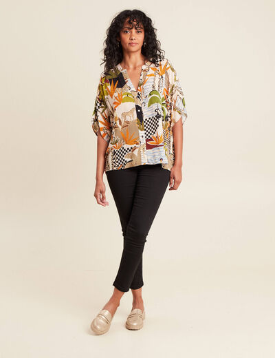 Pantalon ajusté taille haute noir femme