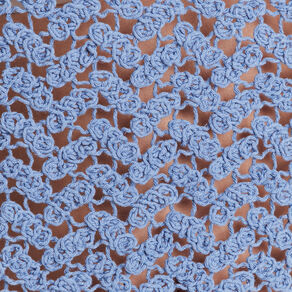 Pull manches courtes ajouré bleu ciel femme