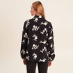 Chemise fluide brod&eacute;e manches longues noir femme